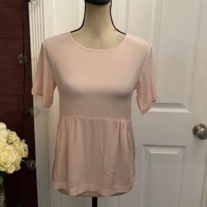 MaxMara Pink Peplum Short Sleeve top, S